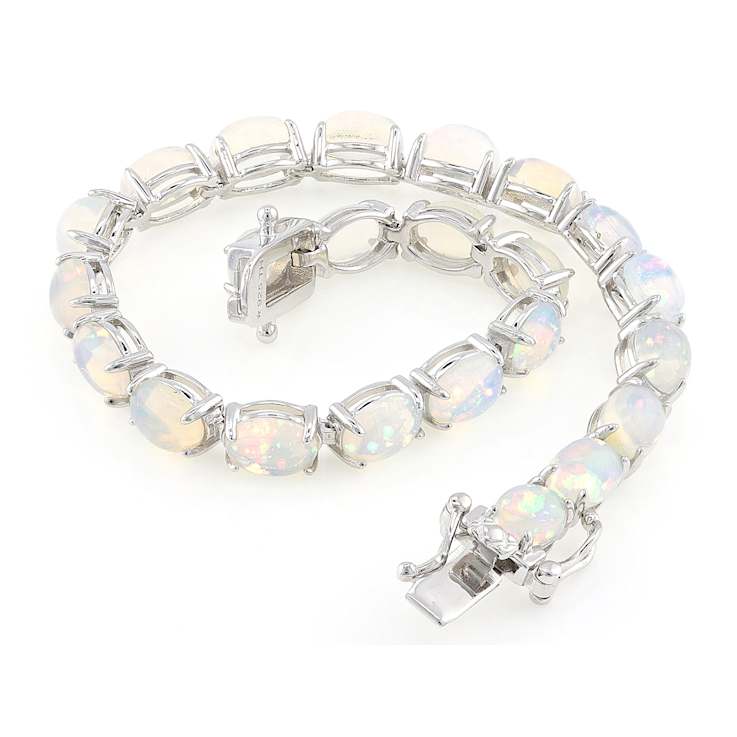 Ethiopian Opal Tennis Bracelet In Sterling Silver