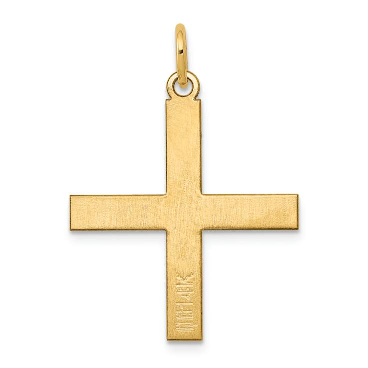 14k Yellow Gold Laser Designed Greek Cross Pendant