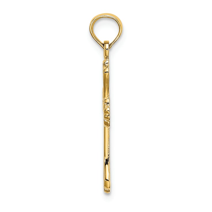 14k Yellow Gold Polished Cross Pendant