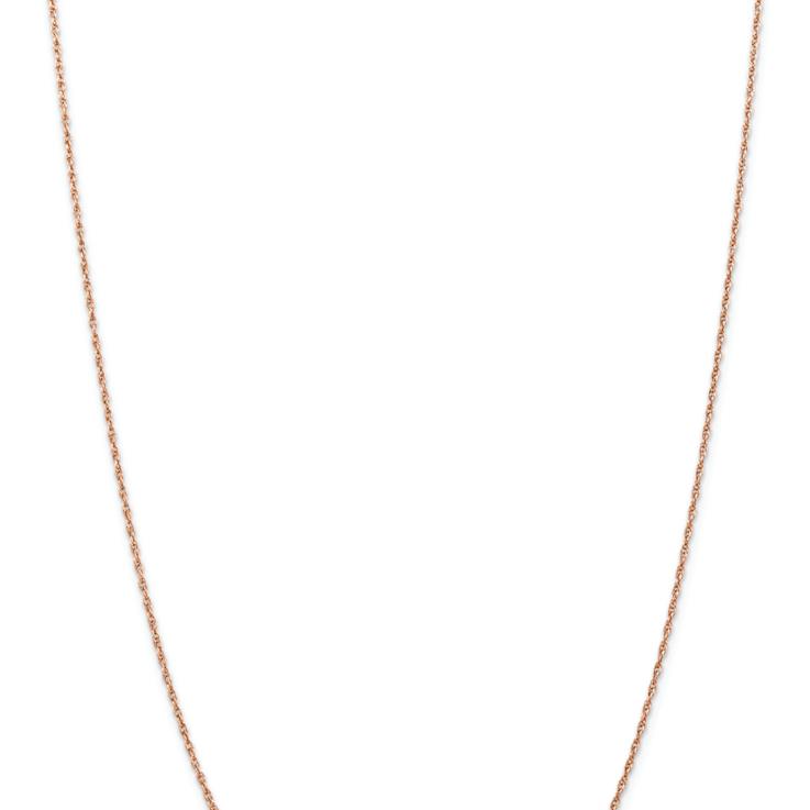 14k Rose Gold 1.15mm Solid Baby Rope 24 Inch Chain