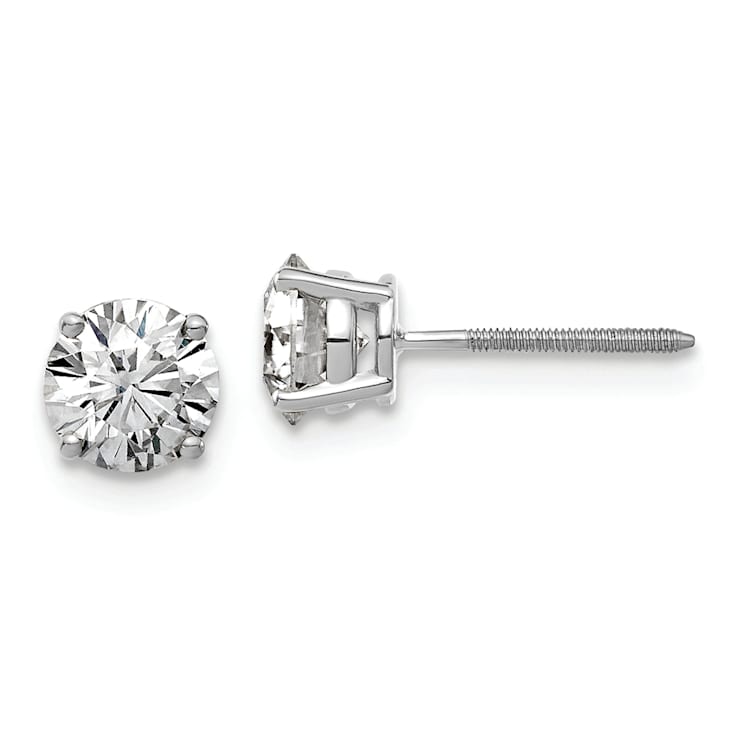 Rhodium Over 14K White Gold 1.25ct. 5.5mm Round G H I True Light
Moissanite Screwback Earrings