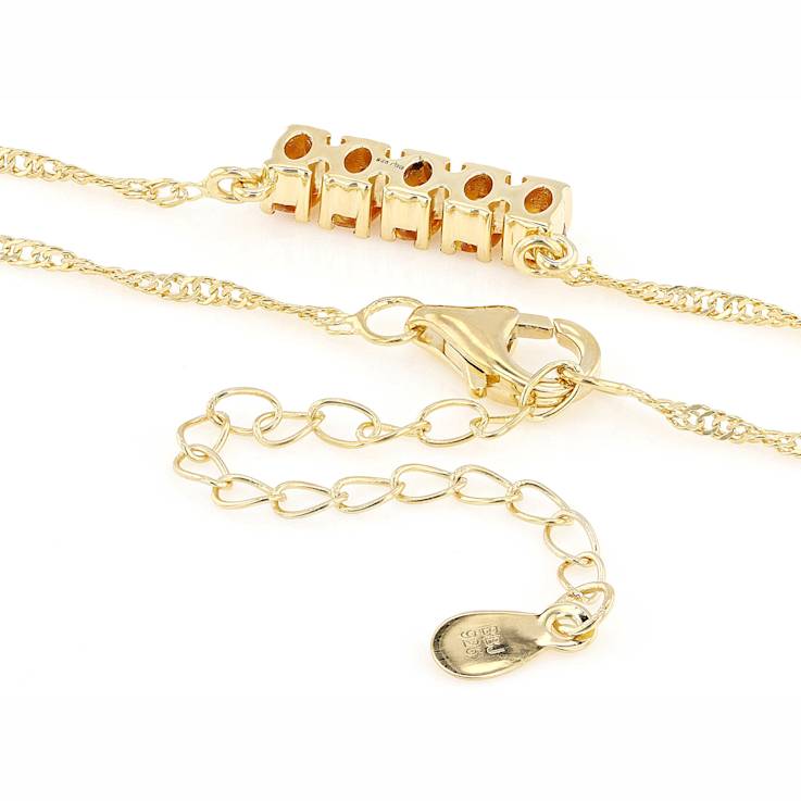 Yellow Sapphire Bar Necklace In 18K Gold Over Sterling Silver 0.99ctw
