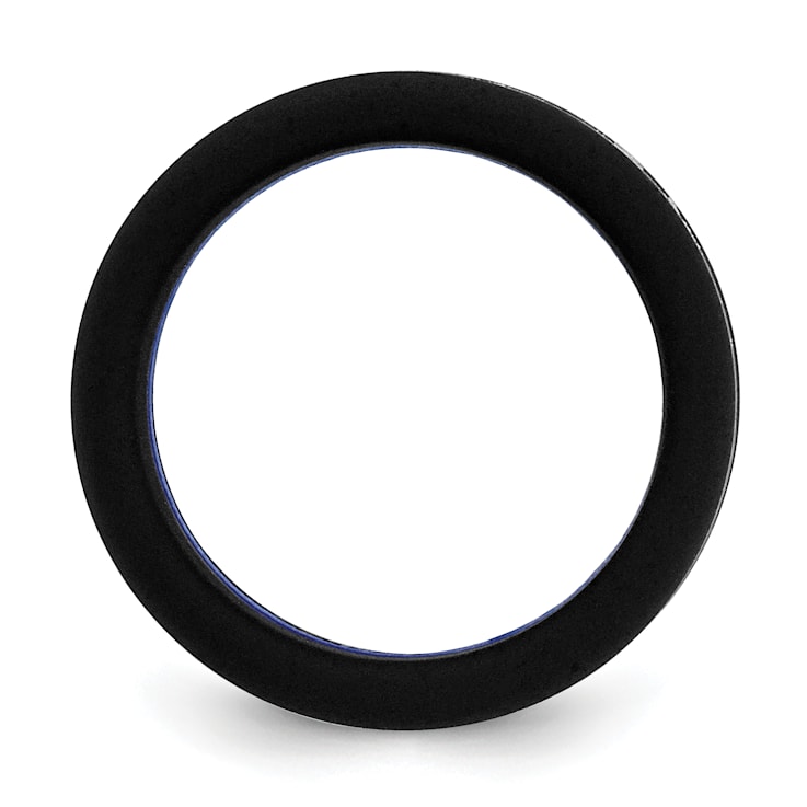Silicone Black with Blue Line Center 7.5mm Band