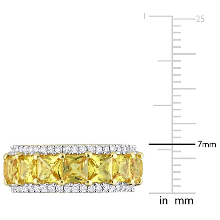 Yellow Sapphire and Diamond 14K Yellow Gold Ring 5.37ctw