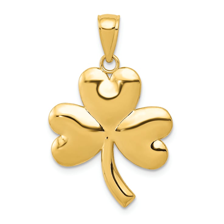 14K Yellow Gold Shamrock Charm