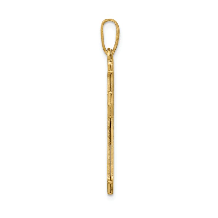 14k Yellow Gold Satin Passion Cross Pendant