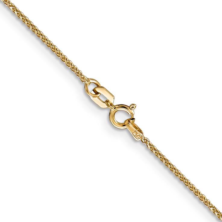 14k Yellow Gold 1.05mm Solid Diamond-Cut Spiga 22 Inch Chain