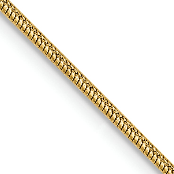 14K Yellow Gold 1.1mm Round Snake Chain Necklace
