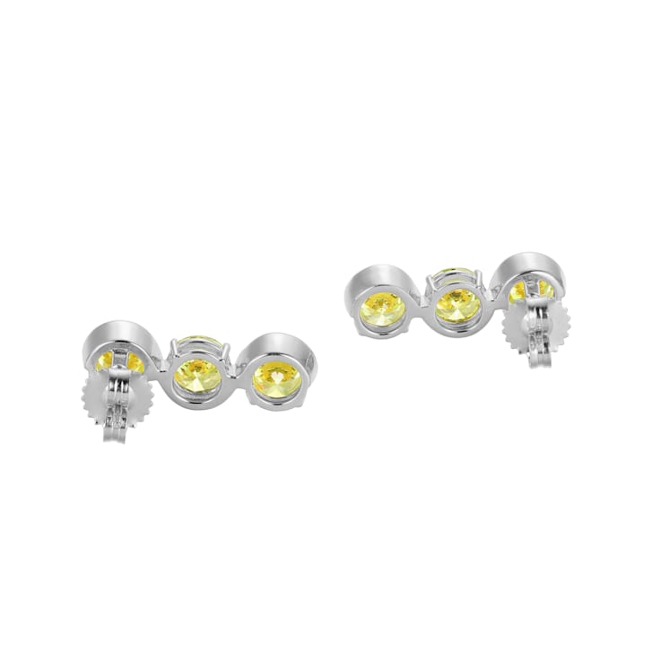 Green Cubic Zirconia Platinum Over Silver November Birthstone Earrings 7.76ctw