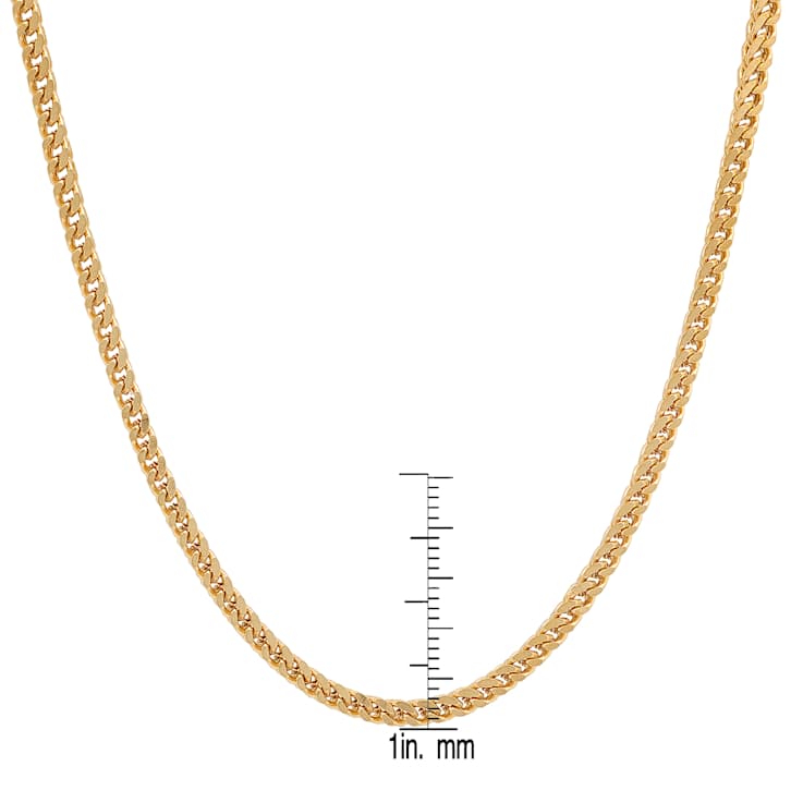 Men's 3.5mm Franco Box Chain Necklace In 18K Yellow Gold Over Stainless
Steel 24 Inch