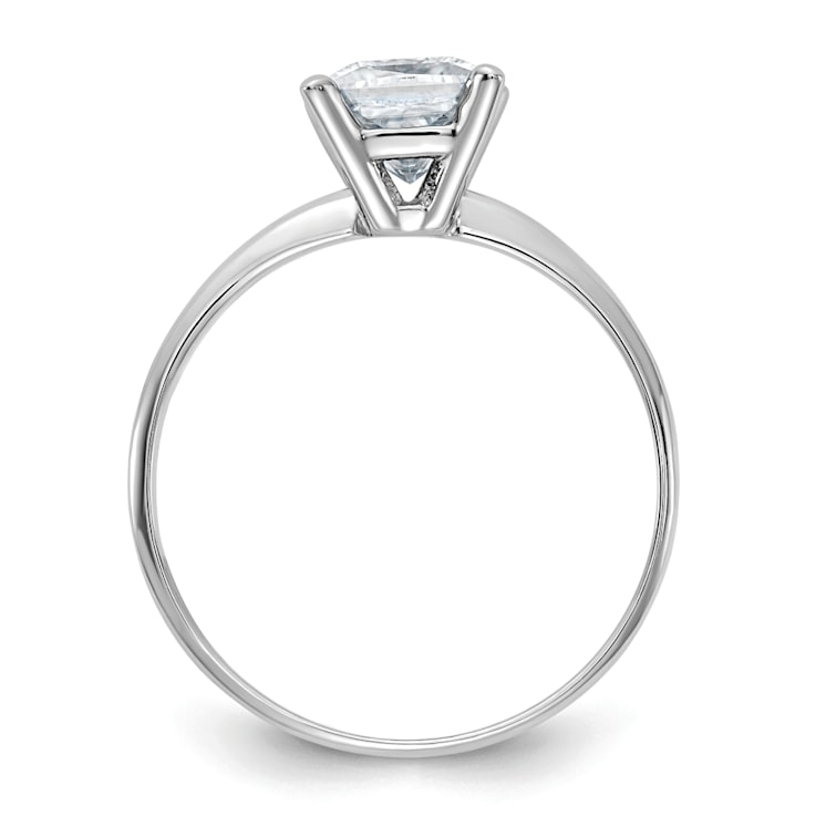 Rhodium Over 14K White Gold 1 ct. D E F Pure Light Princess Moissanite
Solitaire Ring