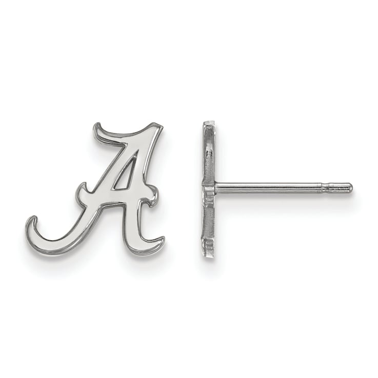 Rhodium Over Sterling Silver  LogoArt University of Alabama Extra Small
Post Earrings
