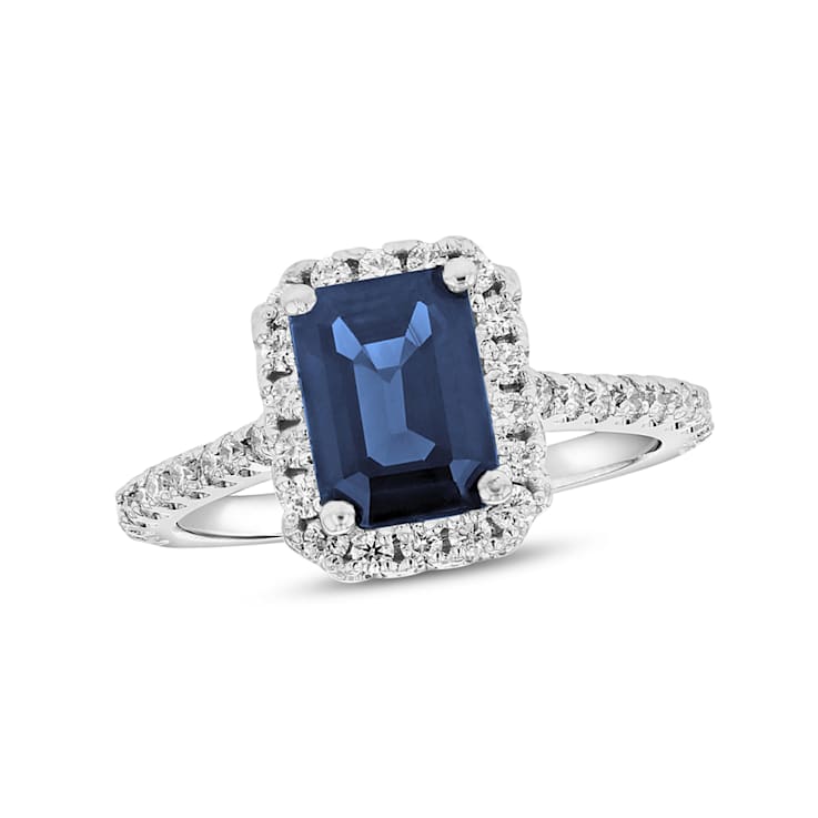 2.05ctw Sapphire and Diamond Ring in 14k White Gold