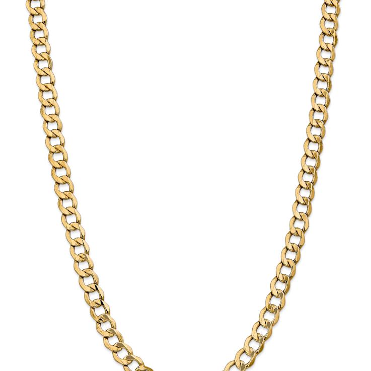 14k Yellow Gold 9mm Curb Link 20 Inch Chain