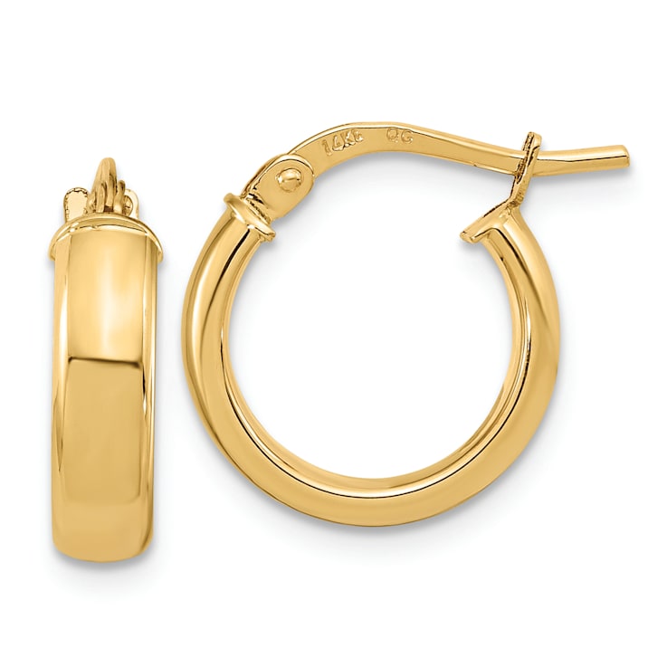 14k Yellow Gold 9/16" Polished Hoop Earrings