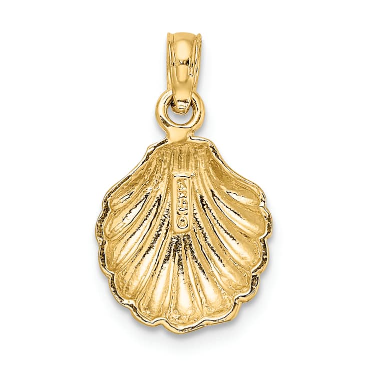 10K Yellow Gold Polished Scallop Shell Charm