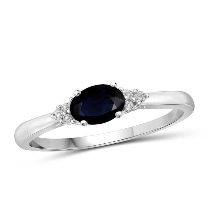 Black Sapphire Rhodium Over Sterling Silver Ring 0.63ctw