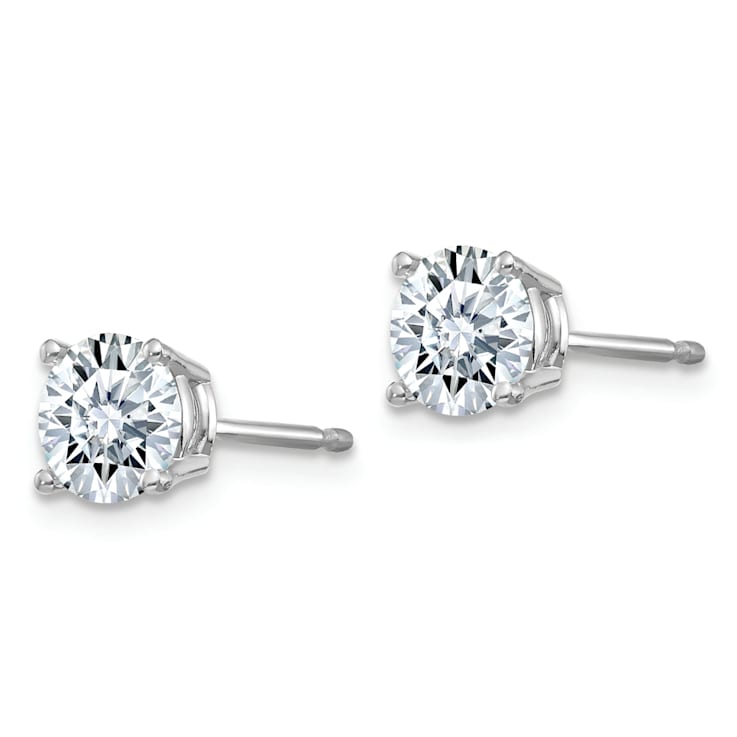 Rhodium Over 14K White Gold 1.25ct. 5.5mm Round G H I True Light
Moissanite Earrings