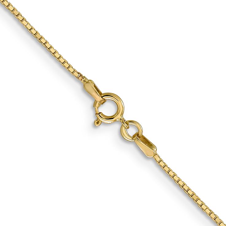 14k Yellow Gold 0.9mm Solid Box Link 24 Inch Chain