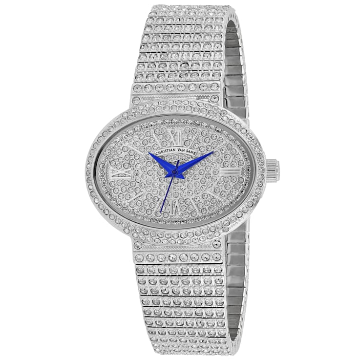 Christian Van Sant Women's Sparkler White Dial, Stainless Steel Watch