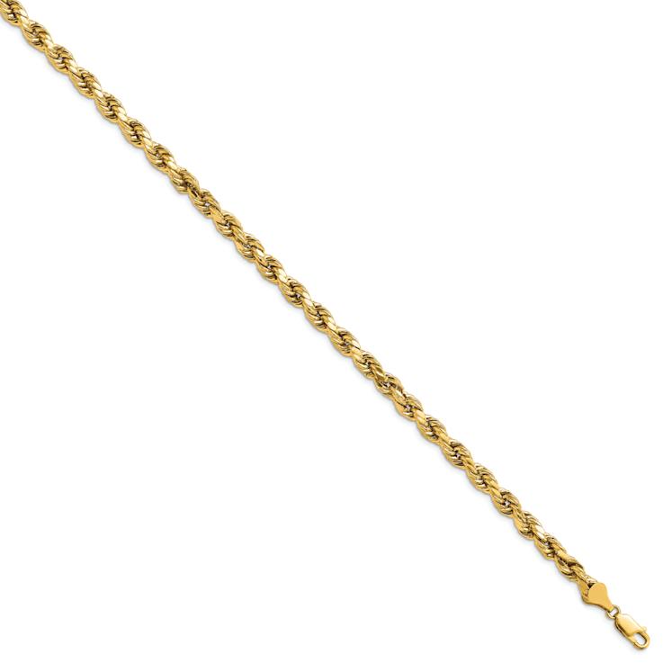 10k Yellow Gold 5.5mm Diamond-Cut Rope Link Bracelet