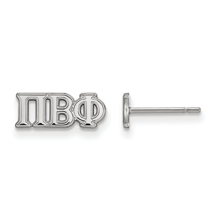 Rhodium Over Sterling Silver LogoArt Extra Small Post Earrings