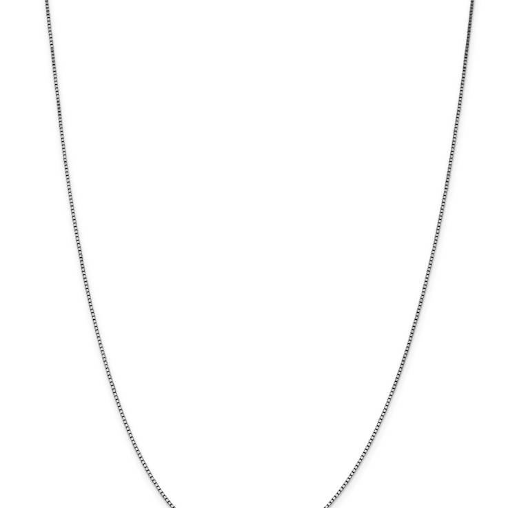Rhodium Over 14k White Gold 1.05mm Solid Box 16 Inch Chain