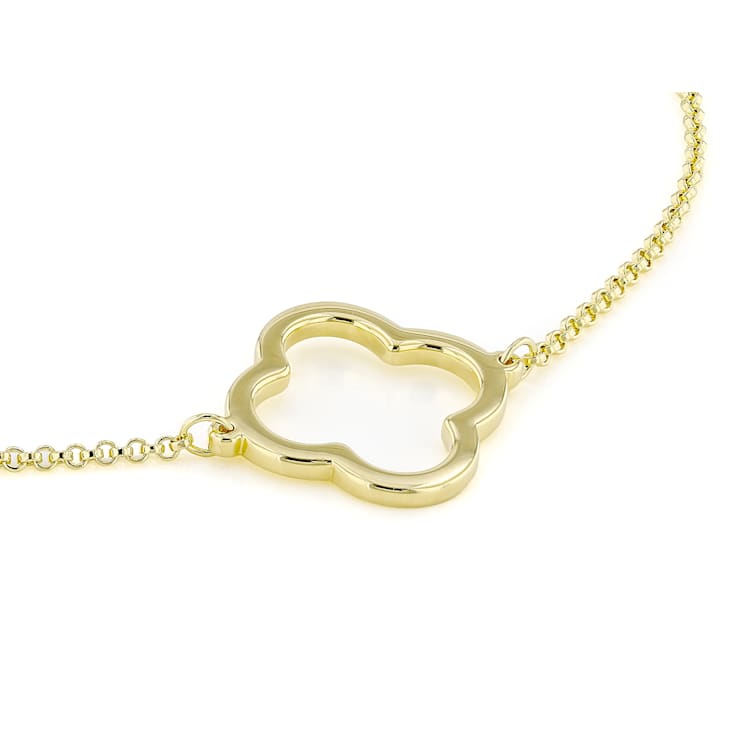 Clover Station Bracelet In 18K Gold Over Sterling Silver