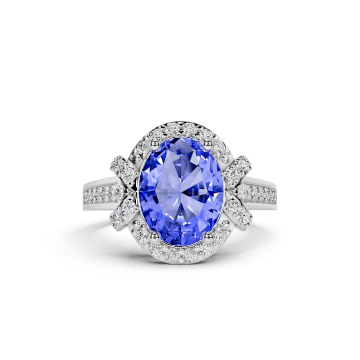 14K White Gold Tanzanite and Diamond Ring 1.93 ctw