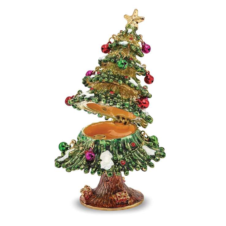 DECK THE HALLS Christmas Tree Trinket Box