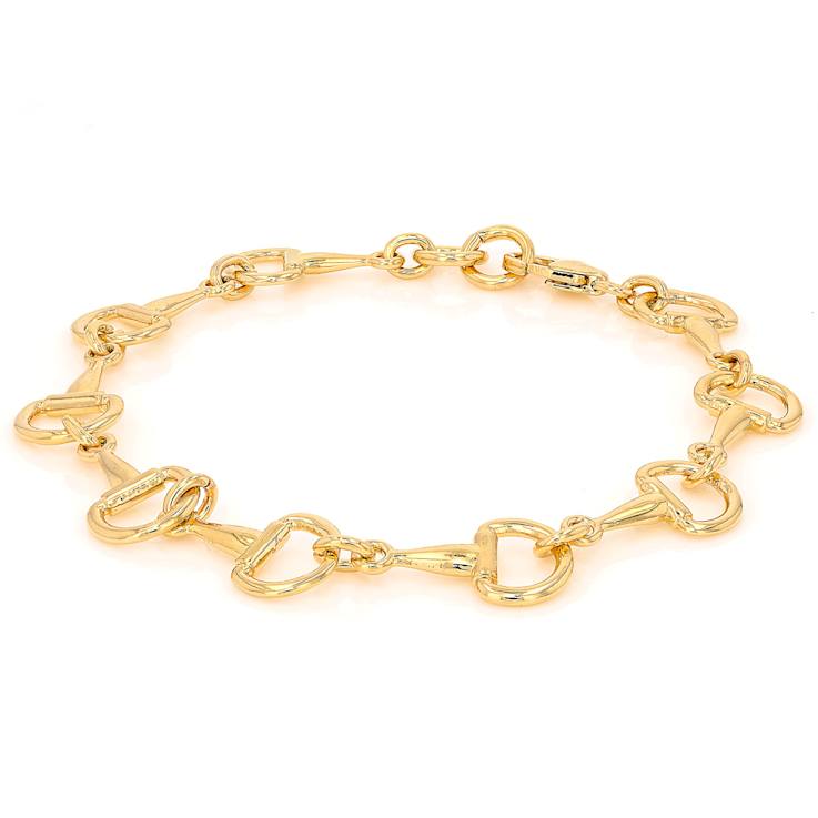 Chain Link Bracelet In 18K Gold Over Bronze