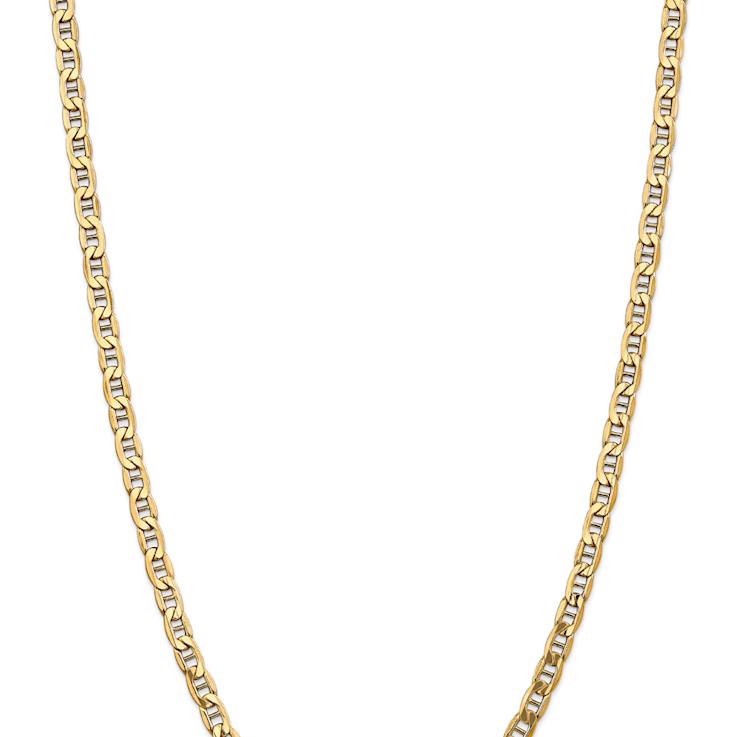 14k Yellow Gold 5.5mm Semi-Solid Mariner Chain 22 inch
