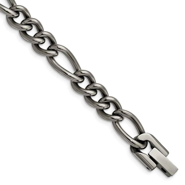 Titanium Polished 7mm Figaro Chain