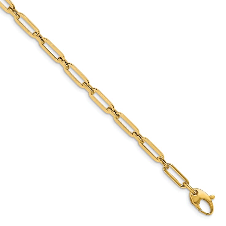 14K Yellow Gold Polished Flat Oval Link Bracelet