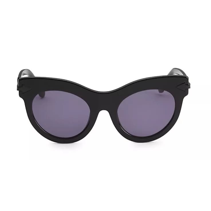 Karen Walker Black Cat Eye Frame / Gray Lenses Sunglasses