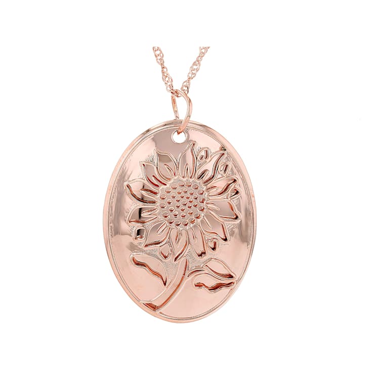 Copper Sunflower Double Pendant Necklace