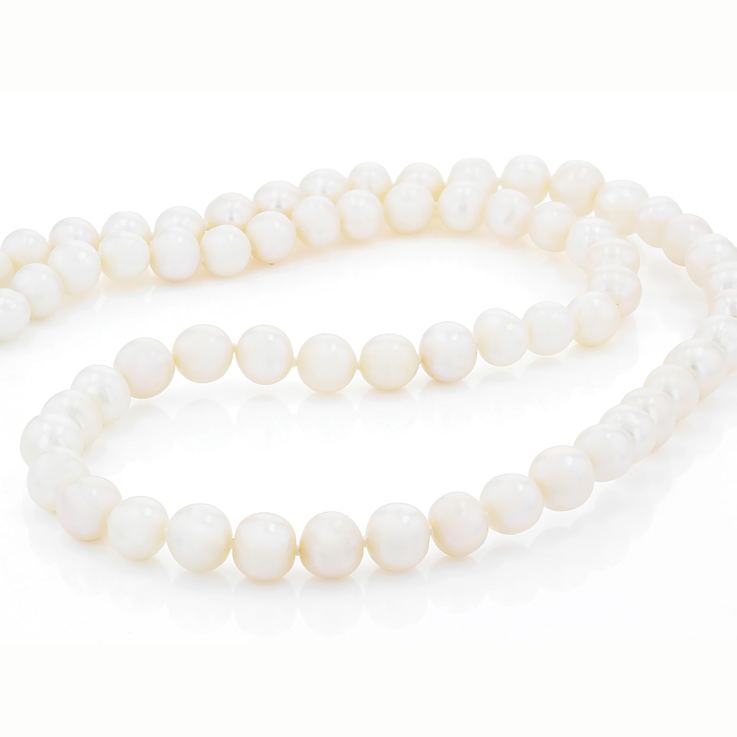 6mm Cultured Freshwater Pearl Strand Necklace in Sterling Silver