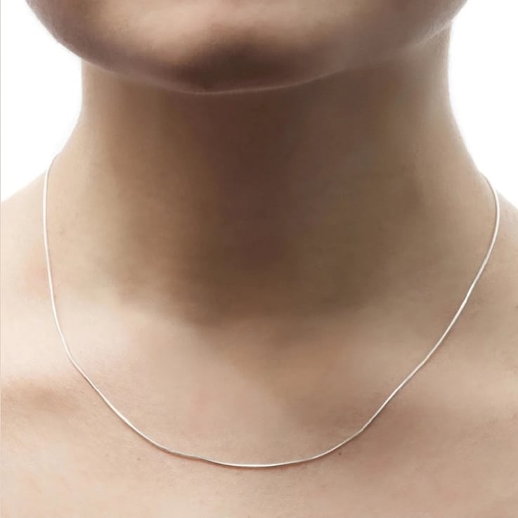 Sterling Silver Snake 1MM Chain Necklace - 24"
