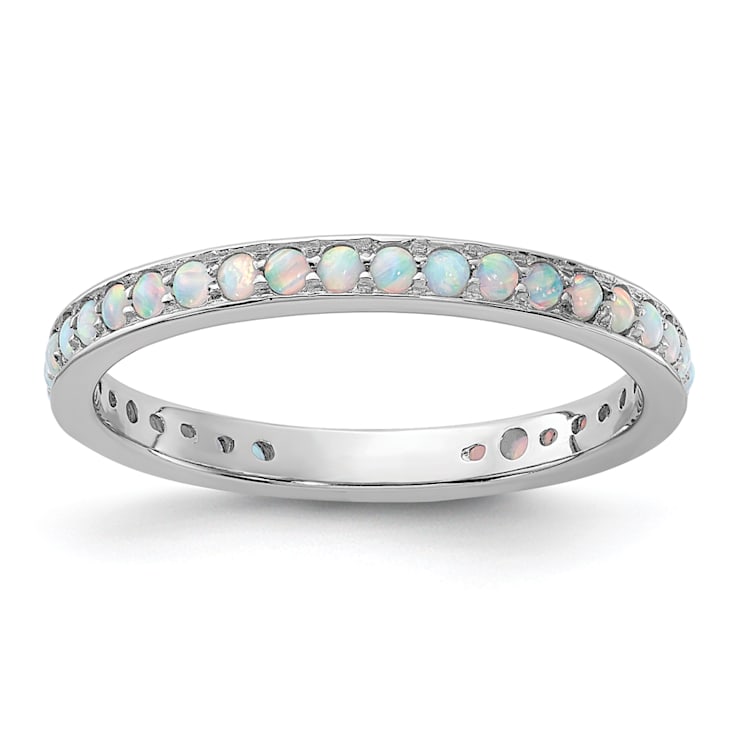 Sterling Silver Stackable Expressions Created Opal Eternity Ring Sterling Silver Stackable Expressions Created Opal Eternity Ring