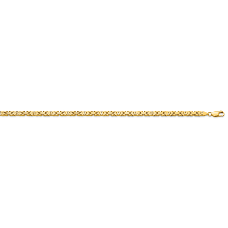 14K Yellow Gold 4mm Byzantine Chain Necklace