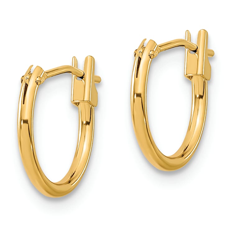 14K Yellow Gold Polished Hoop Earrings