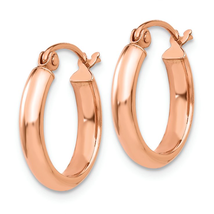 14k Rose Gold 9/16" Hoop Earrings