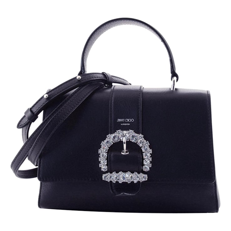 Jimmy Choo Cheri Dark Blue Leather Top Handle Bag - 1DH0RA
