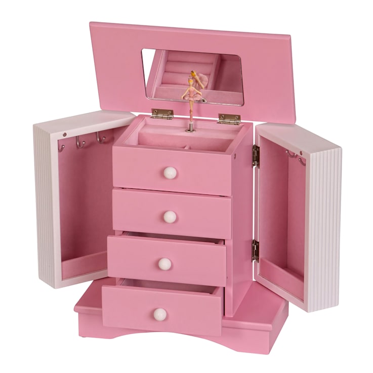 Mele and Co Elise Girls Wooden Musical Ballerina Jewelry Box