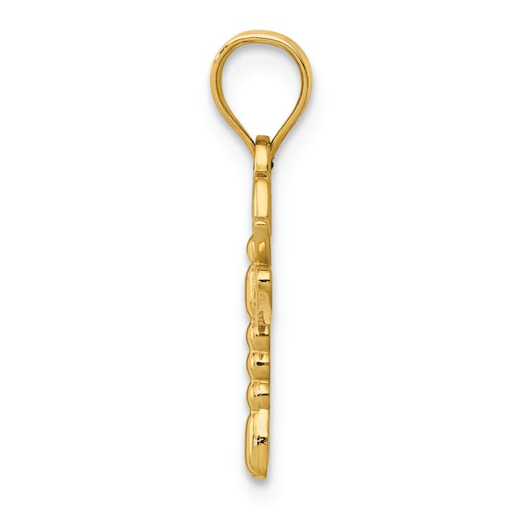 14k Yellow Gold Dragonfly Pendant