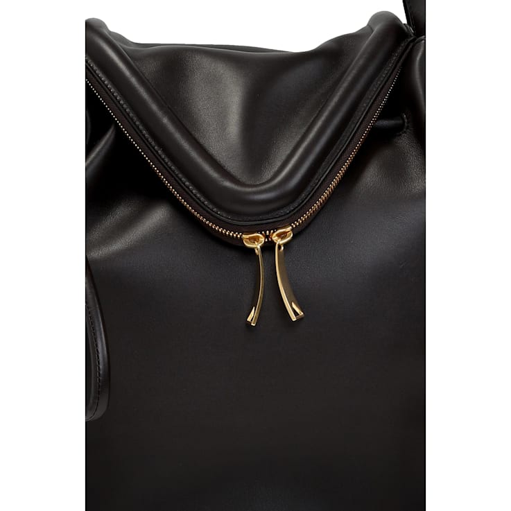 Bottega Veneta Beak Large Black Calfskin Shoulder Bag - 162S3A
