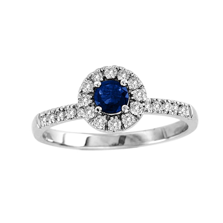 0.60ctw Sapphire and Diamond Ring in 14k White Gold