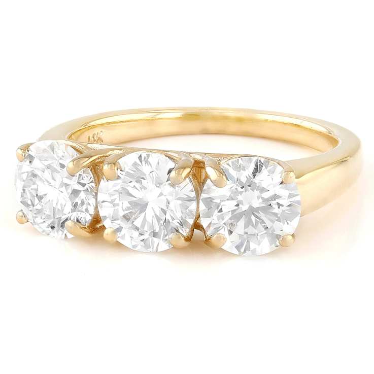 Lab-Grown Diamond Three-Stone Ring In 14K Gold 5.00ctw