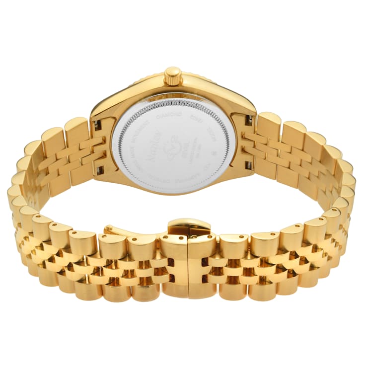 GV2 Naples White Dial Yellow Bezel Stainless Steel Watch
