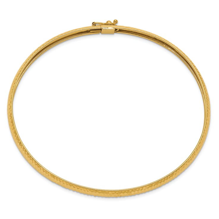 14K Yellow Gold Textured Flexible Bangle
